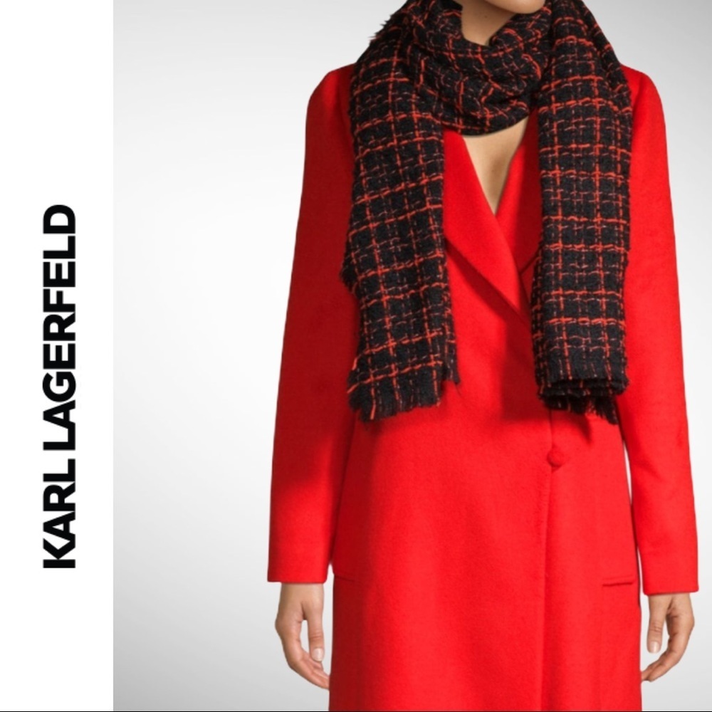 Karl Lagerfeld Cozy Tweed Blanket Scarf